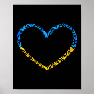 Poster Drapeau ukrainien Paix Drapeau ukrainien Papillon 