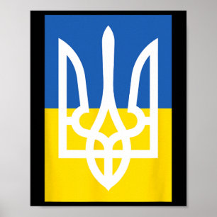 Poster Drapeau ukrainien patrimoine vintage