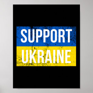 Poster Drapeau ukrainien patriotique de soutien à l'Ukrai