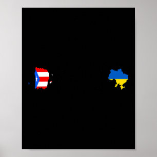 Poster Drapeau ukrainien Porto Rico - Ukraine Porto-Ricai