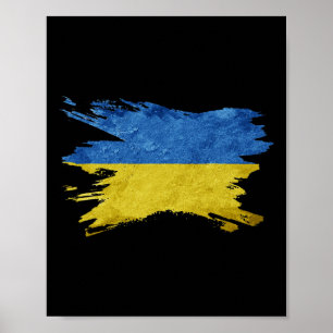 Poster Drapeau ukrainien Ukraine Drapeau vintage Ukraine