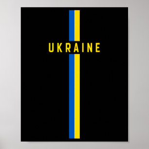 Poster Drapeau ukrainien vertical avec le texte « ukraine