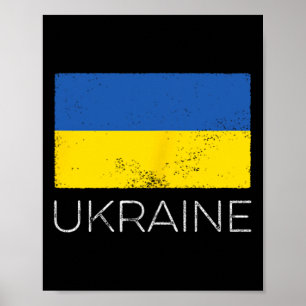 Poster Drapeau ukrainien vintage Ukraine Mini Drapeau ukr