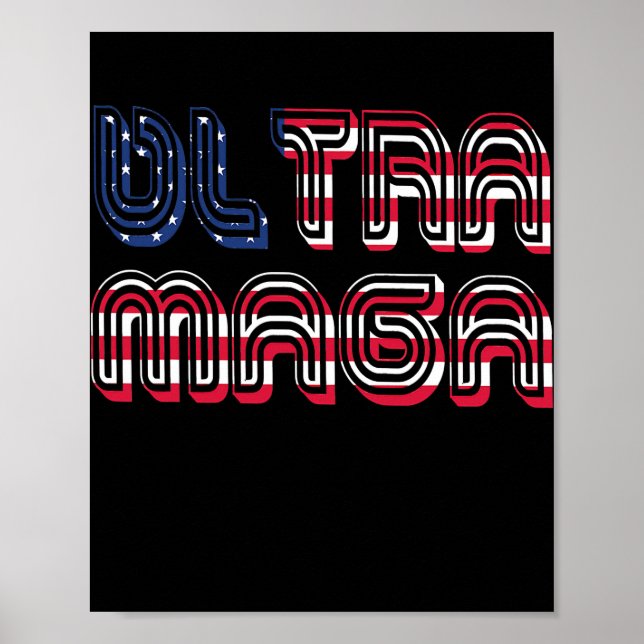 Poster Drapeau ultra maga Drapeau américain États-Unis (Devant)