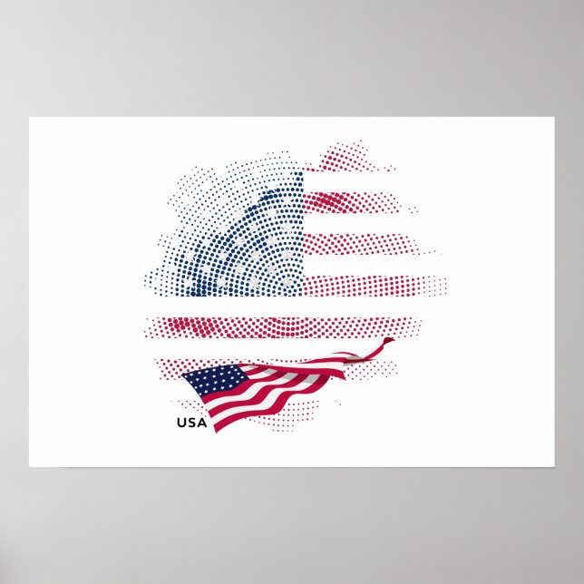 Poster Drapeau USA (Devant)