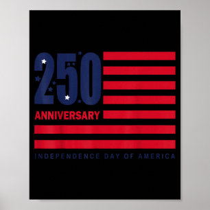Poster Drapeau Usa 250e Anniversaire Fête De L'indépendan