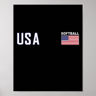 Poster Drapeau Usa Équipement Équipe Softll Femmes Hommes