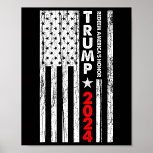 Poster Drapeau Usa Racheter l'Honneur de l'Amérique Trump