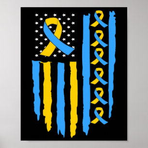 Poster Drapeau Usa Syndrome de Down Sensibilisation Papa