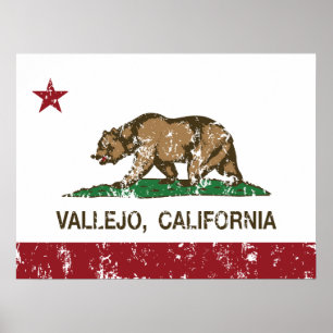 Poster Drapeau Vallejo d'état de la Californie
