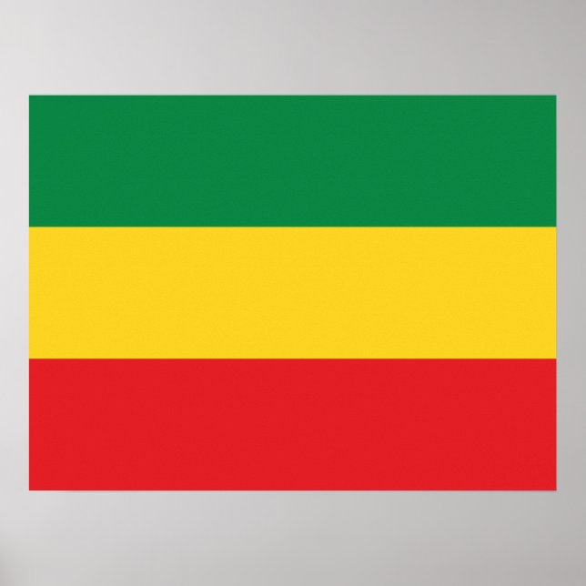 Poster Drapeau vert, or (jaune) et rouge (Devant)