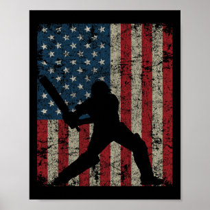 Poster Drapeau vintage américain 4 juillet Patrioti