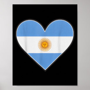 Poster Drapeau vintage argentine cœur fierté nationale ac