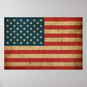 Poster Drapeau vintage de l'Amérique