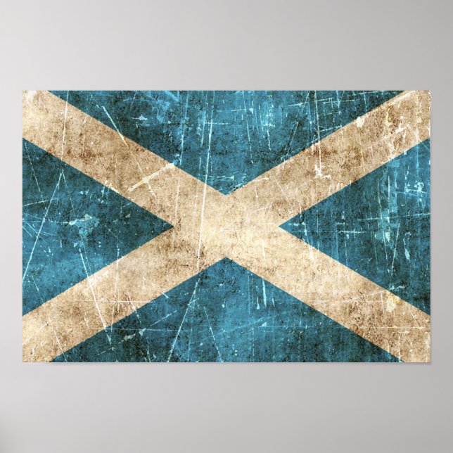 Poster Drapeau vintage de l'Ecosse (Devant)