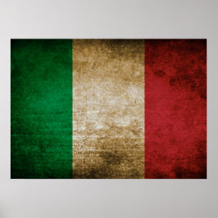 Poster Drapeau vintage de l'Italie