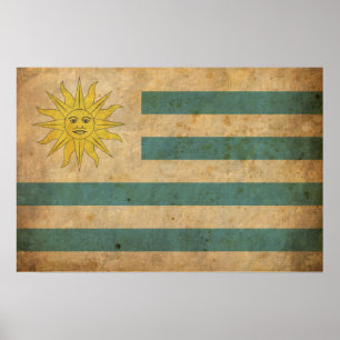 Poster Drapeau vintage de l'Uruguay