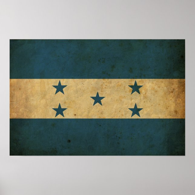 Poster Drapeau vintage du Honduras (Devant)