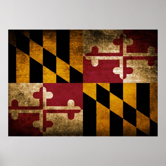 Poster Drapeau vintage du Maryland (Devant)