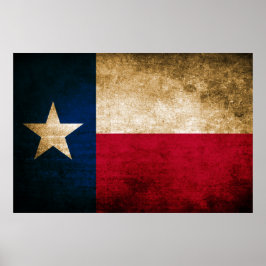 Poster Drapeau vintage du Texas