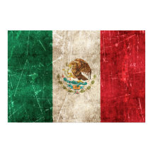 Drapeau vintage et rayé du Mexique