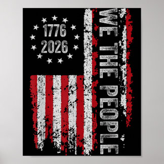 Poster Drapeau vintage USA 250e anniversaire de l'indépen