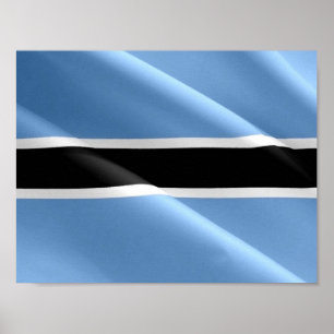 Poster Drapeau Waving BOTSWANA -