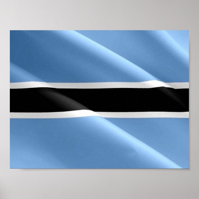 Poster Drapeau Waving BOTSWANA - (Devant)