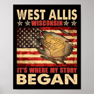 Poster Drapeau West Allis Wisconsin Usa 4 juillet