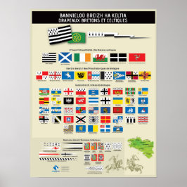 Poster Drapeaux bretons et celtiques