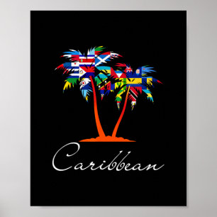 Poster Drapeaux des îles des Caraïbes