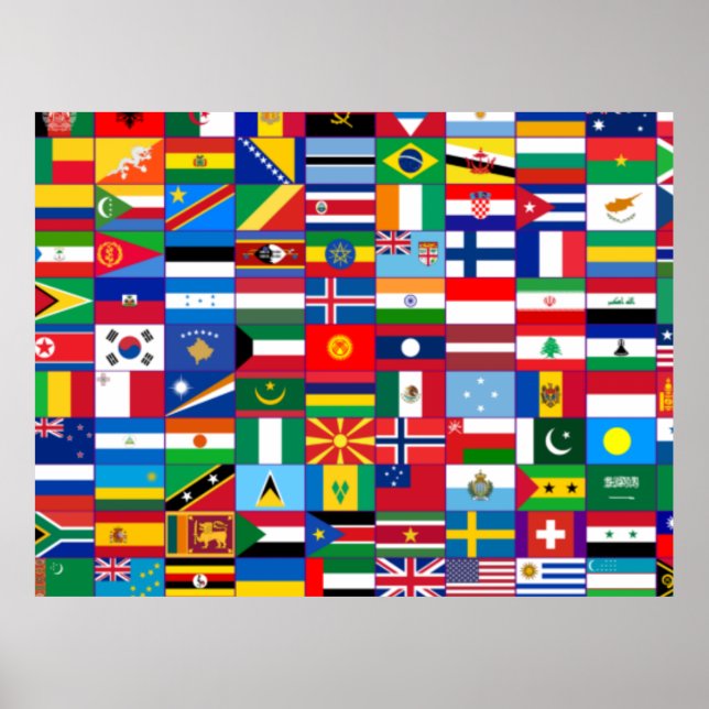 Poster Drapeaux du monde (Devant)