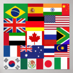 Poster Drapeaux du monde