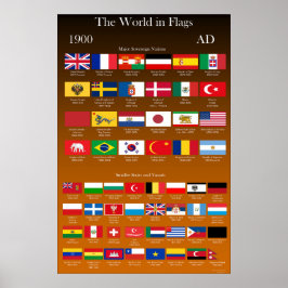 Poster Drapeaux du monde datant de 1900