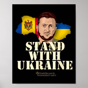 Poster Drapeaux d'Ukraine Zelensky de la République de Mo