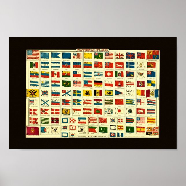 Poster Drapeaux nationaux vintages du monde (Devant)