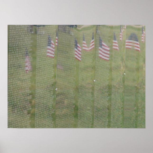Poster Drapeaux reflétés sur le mur (Devant)