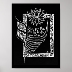 Poster Drapeaux rouges inspirants, citation illustrée