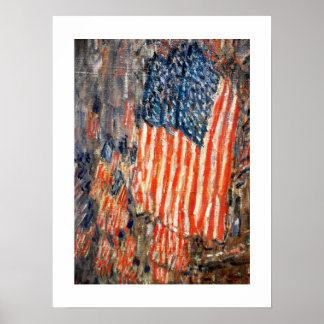 Poster Drapeaux sur le Waldorf par Childe Hassam. Art