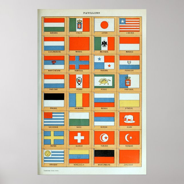 Poster Drapeaux vintages du monde (Devant)