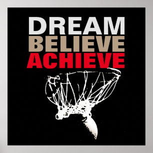 Poster Dream Believe Achieve Basketball Pop Art