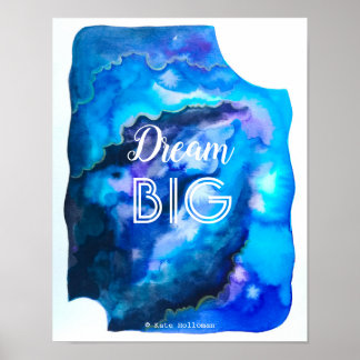 Poster Dream Big - Ciel nocturne, Aquarelle spatiale