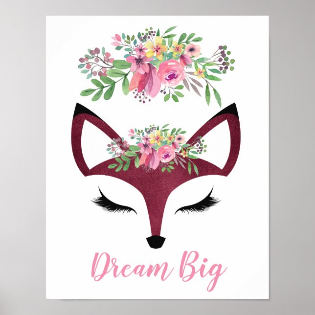 Poster "Dream Big" Fille Fox (Devant)