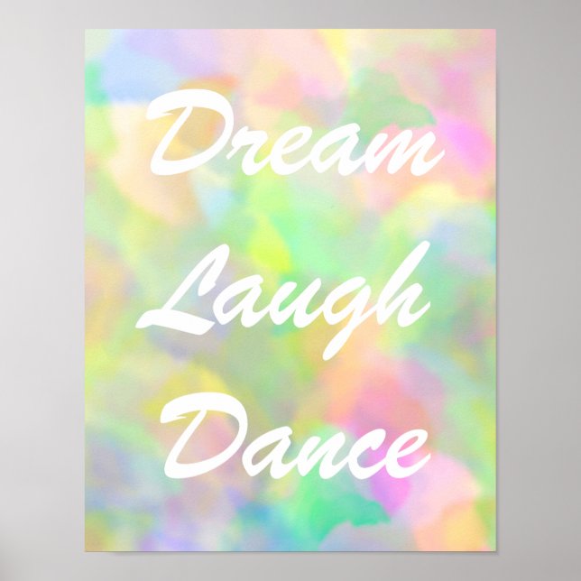 Poster Dream Laugh Dance Pastels (Devant)