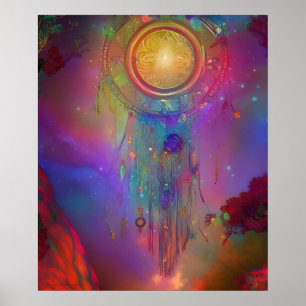 Poster Dreamcatcher cosmique - AI Imaginaire Art numériqu