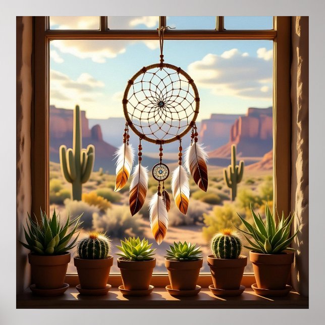 Poster Dreamcatcher, Desert Canyons, Cacti   (Devant)