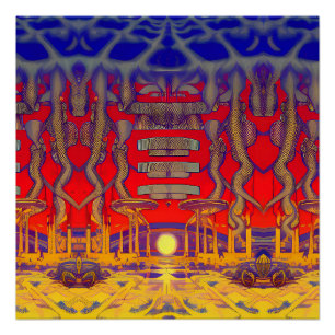 Poster Dreamland psychédélique