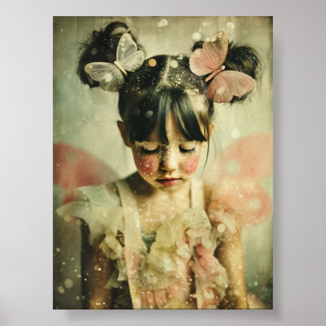 Poster Dreamlike Children Portrait | Butterfly Whisper  (Devant)