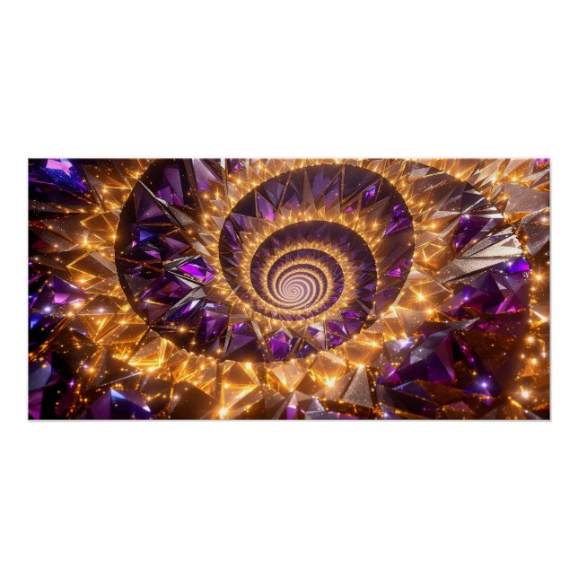 Poster Dreamscape de spirale dorée (Devant)