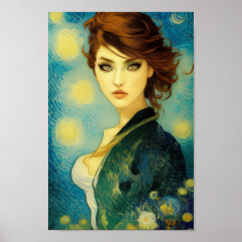 Poster Dreamy Beautiful Woman's Portrait Art - Art Exotiq